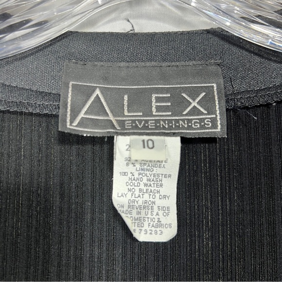 Alex Evenings Women’s Black and Silver Open Cardigan Size 10 - Picture 2 of 6